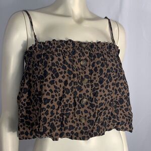 NWOT American Eagle Leopard Print Camisole Babydoll Top Medium